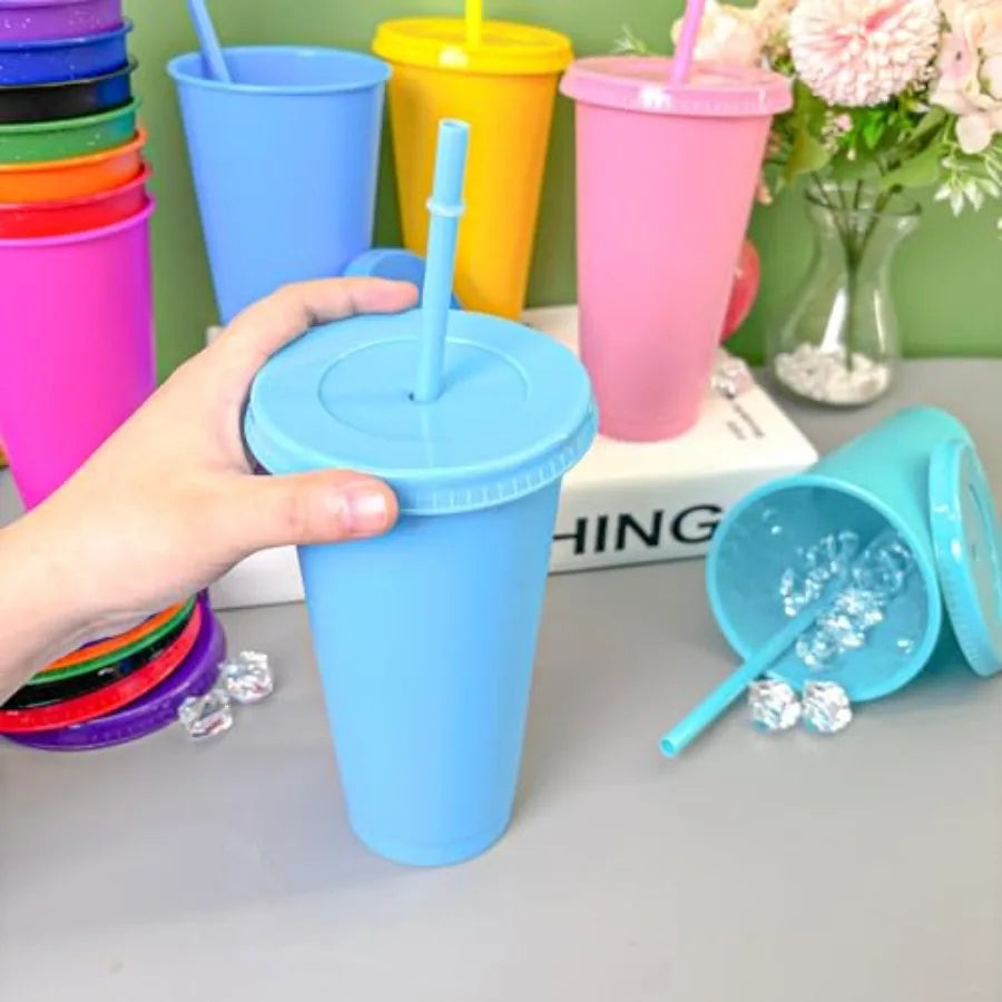 Glitter Plastic Cups With Lids And Straws 72 Pack Bulk