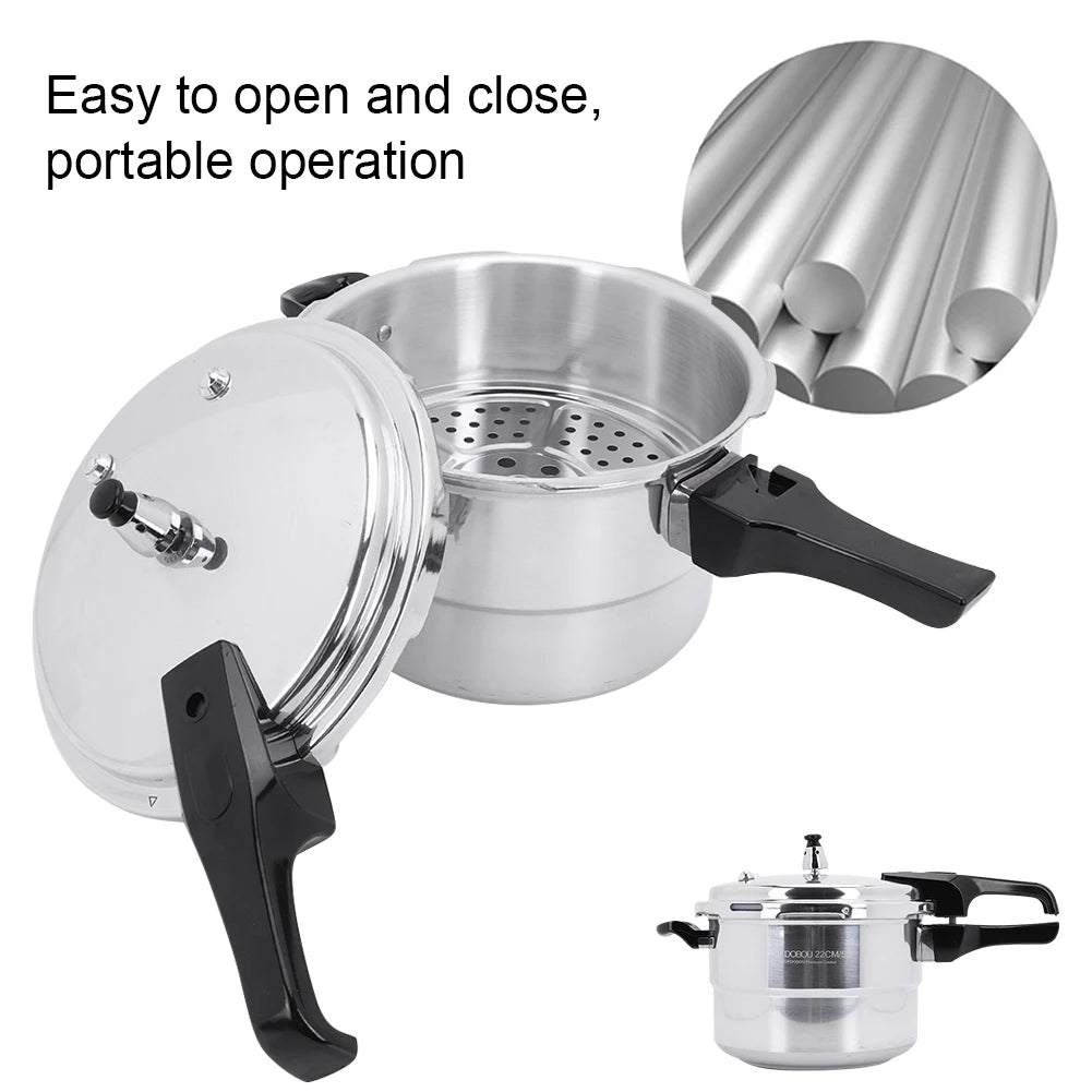 Aluminum Pressure Cooker with Steaming Plate Aluminum Alloy Pressure Cooker Small Pressure Cooker for Gas Stove Induction Cooker
