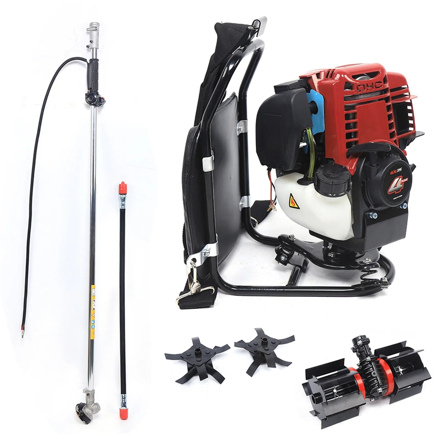 Backpack Cultivator Tiller 4-Stroke Gasoline Engine