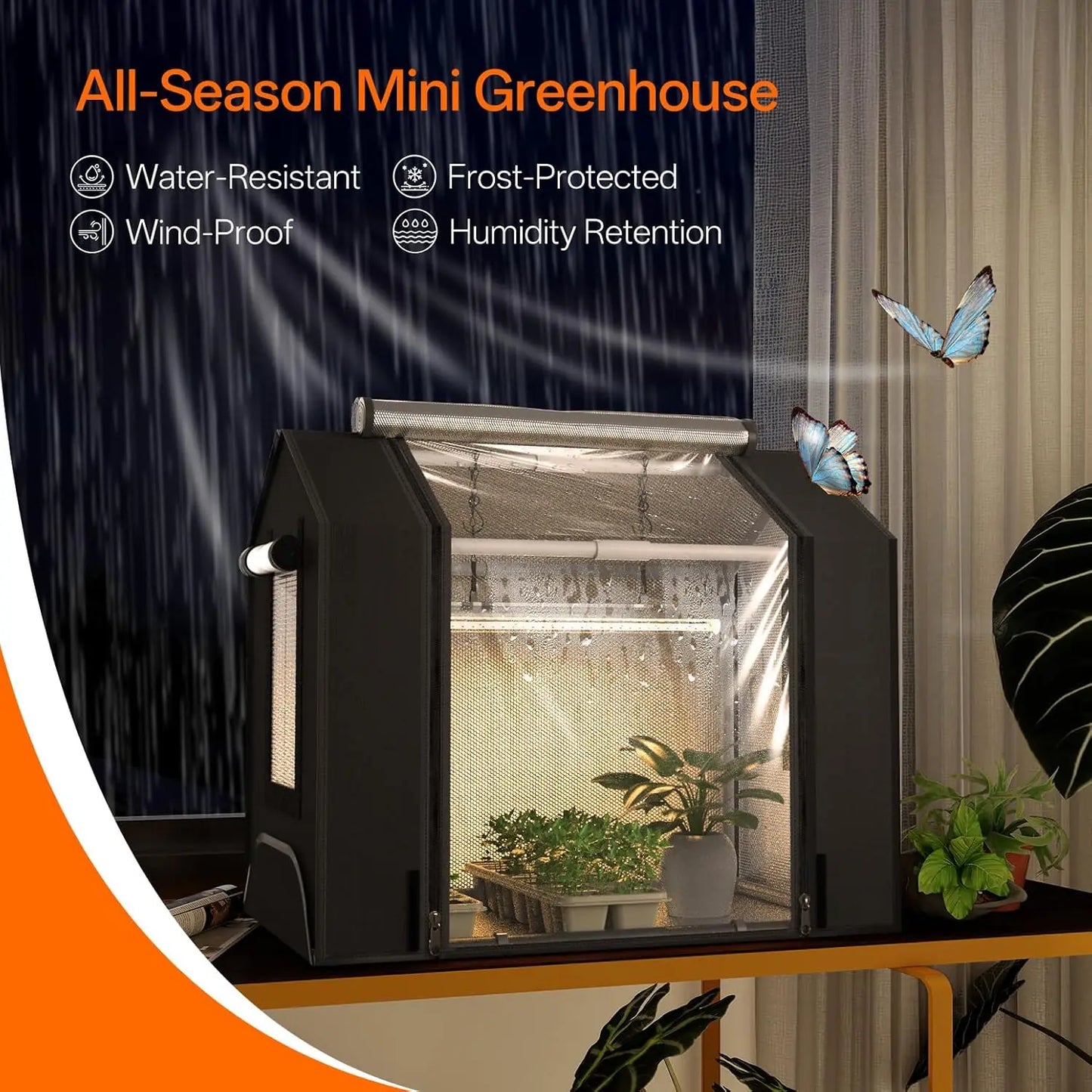 Indoor Greenhouse Grow Tent With Light For Seed Starting