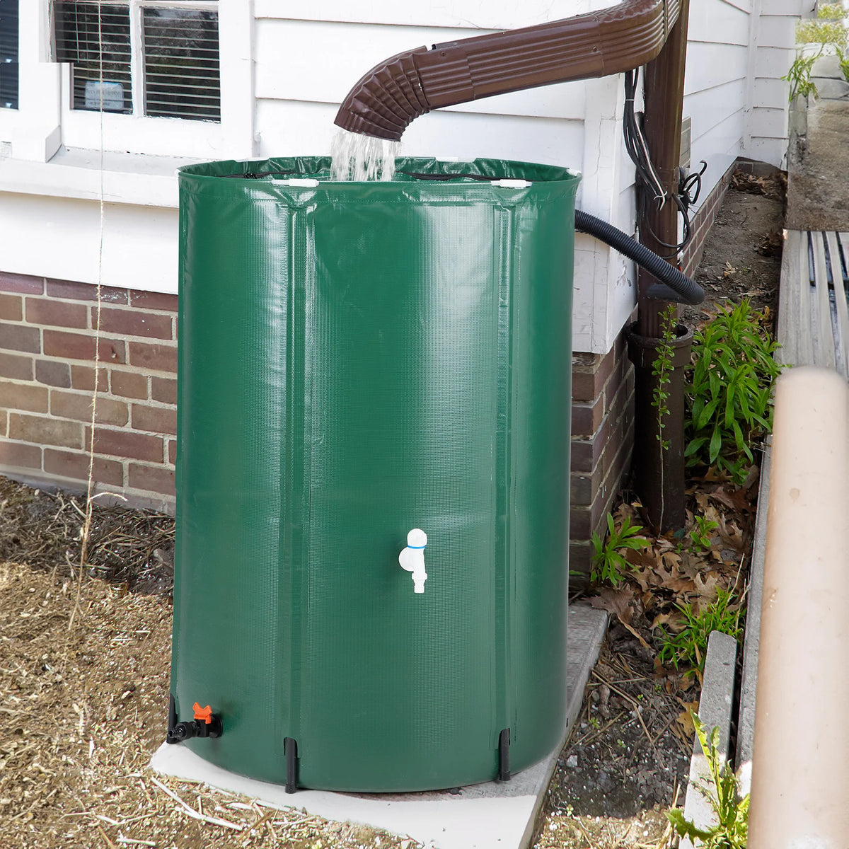 100 Gallon Collapsible Rain Barrel Water Collector, Portable Foldable Rain Water Storage Tank with Spigot for Garden Irrigation