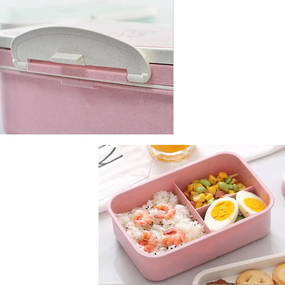 1pcs  Wheat Straw Tableware Bento Box Student Multi-Layer Sushi Box Fruit Box Set