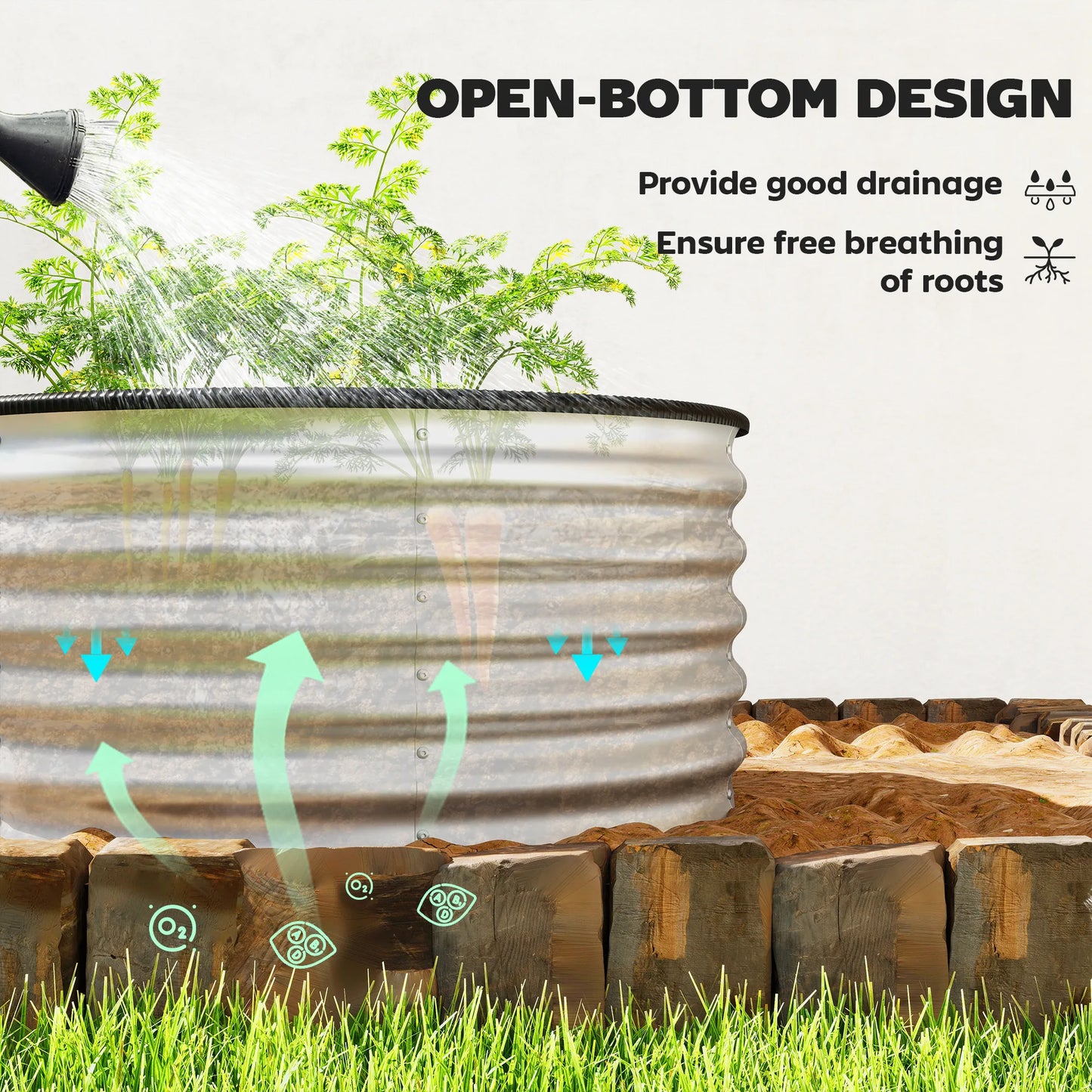 Galvanized Raised Garden Bed Set Of 2 Durable Steel