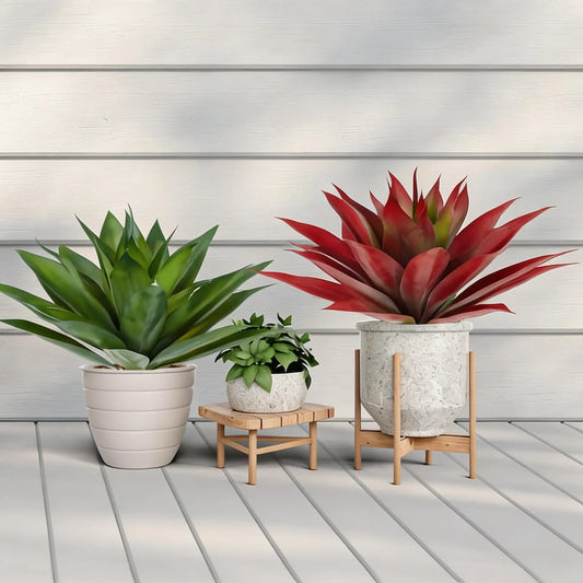 HiMISSCN Artificial Agave Succulent Plants For Indoor Outdoor Decor