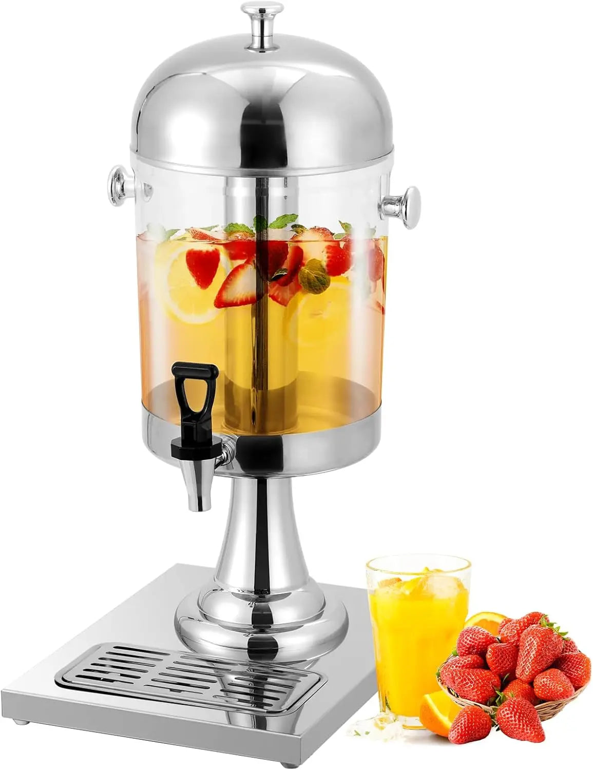 Stainless Steel Beverage Dispenser With Ice Core And Stand