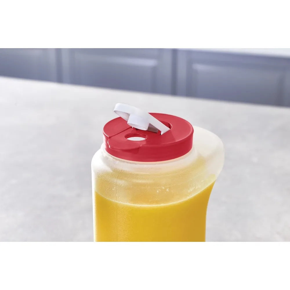 Leak-Proof Pitcher with Lid 1 Gallon 3.8L Clear Plastic Water Jug Storage Container for Kitchen Fridge Juice Iced Tea Beverage