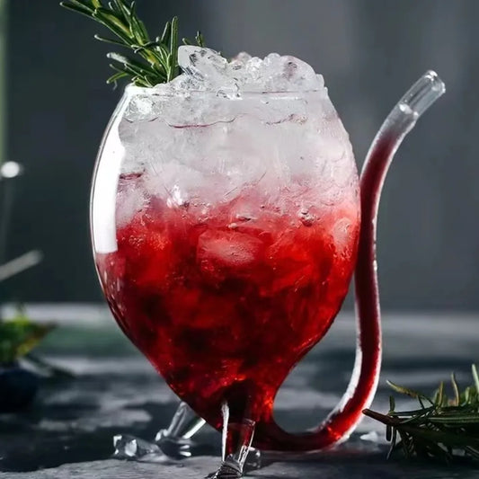 Crystal Clear Wine Glass With Straw For Drinks Gift