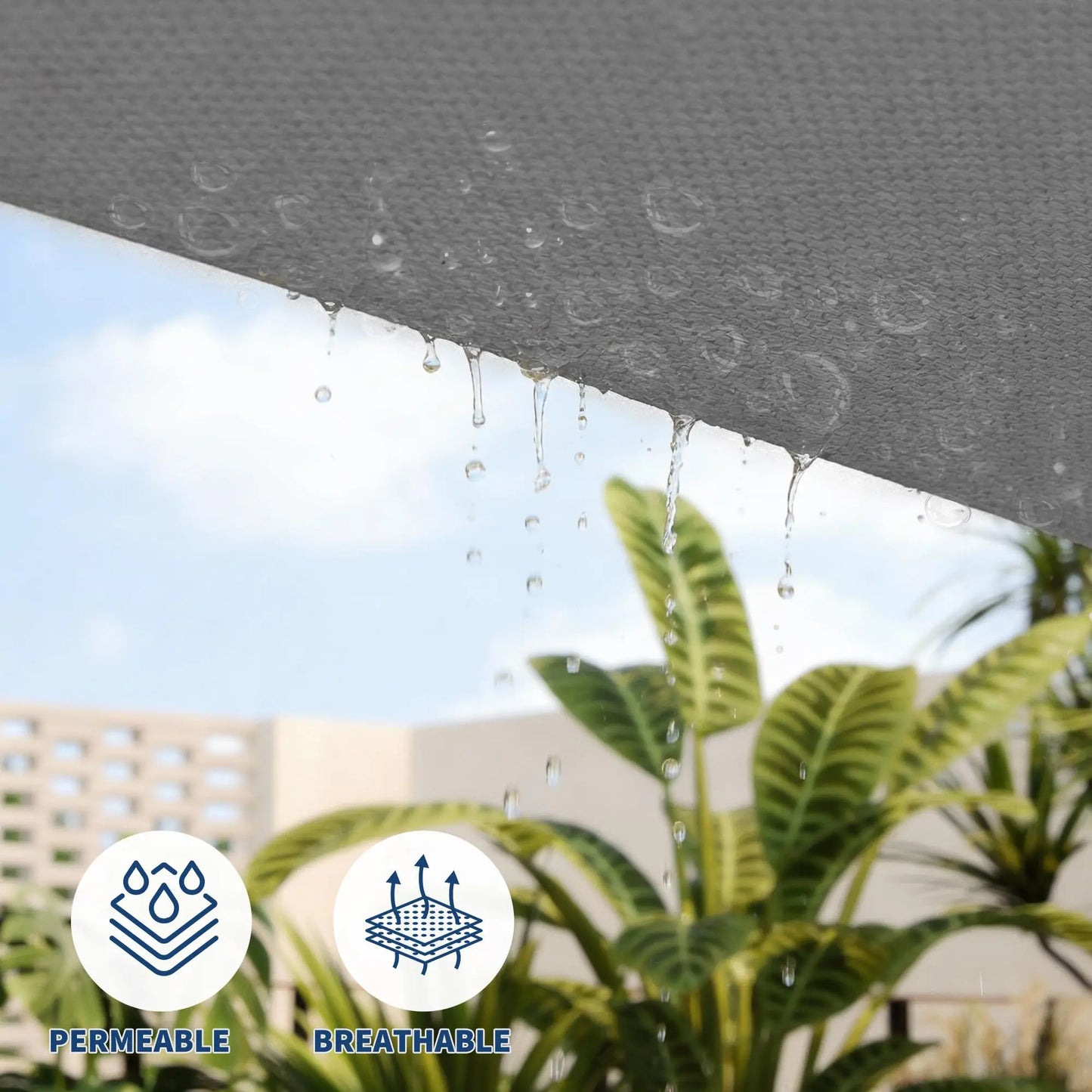 HiMISS Rectangle Sun Shade Sail UV Block Outdoor Canopy