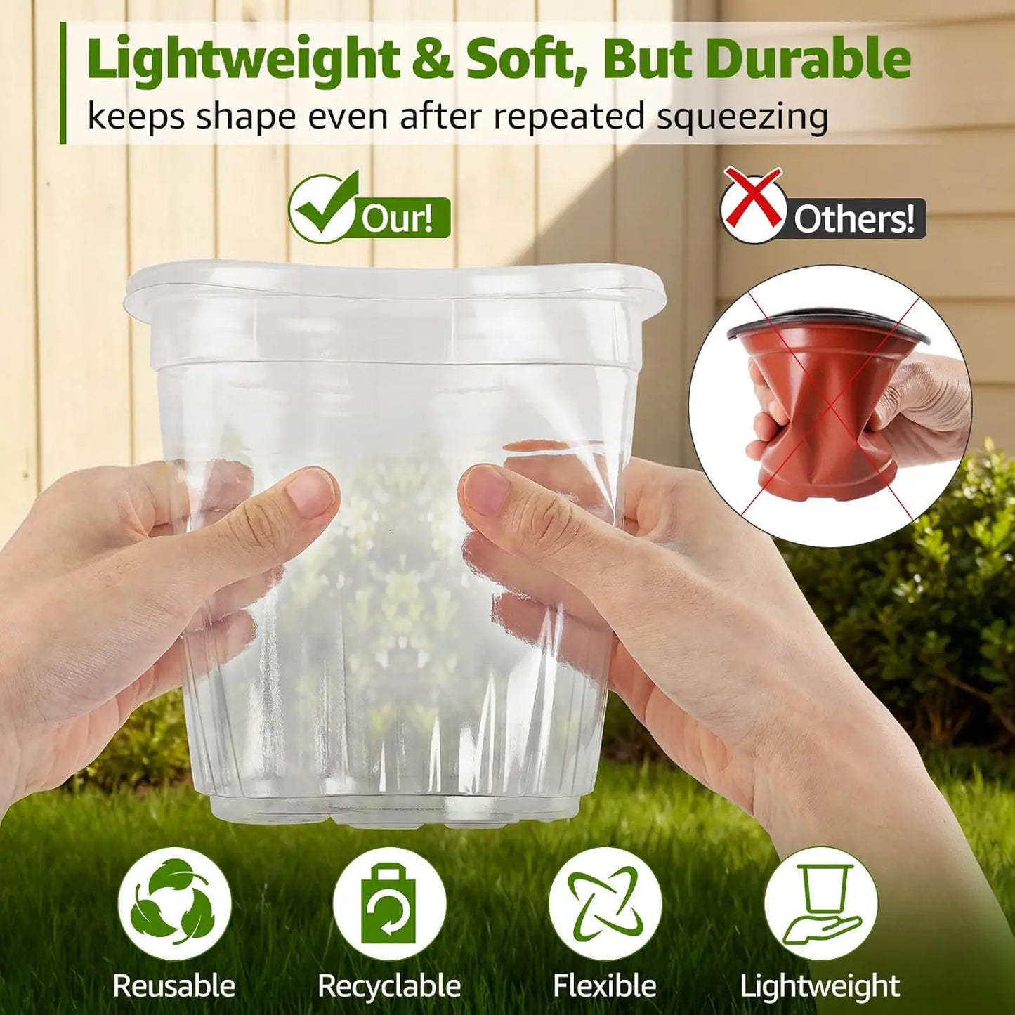 Clear Nursery Pots With Drainage Holes Seed Starter Set