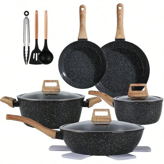 Ceramic Cookware Sets 15 Piece Nonstick Pots And Pans