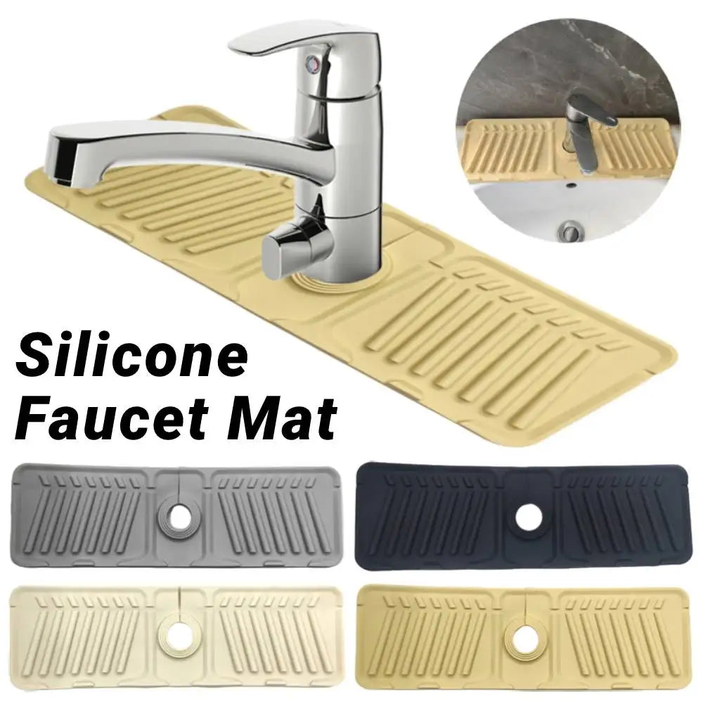 Silicone Faucet Mat Multifunction Kitchen Countertop Draining Board Drying Pad Non-slip Sink Splash Pad Kitchen Accessories