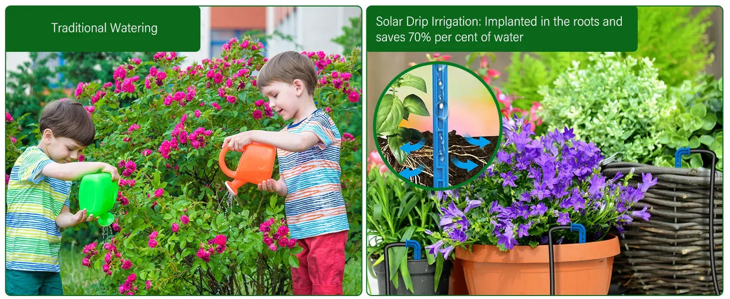 Solar Garden Irrigation System for Balcony with Automatic Drip Kit