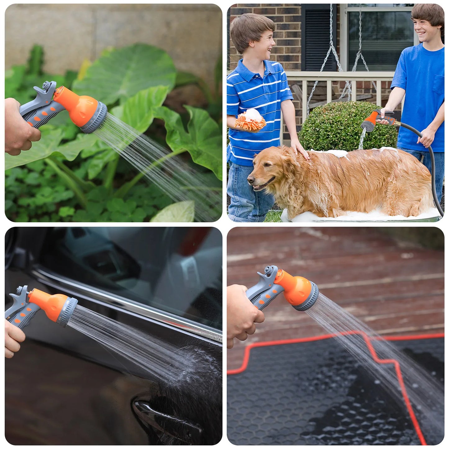 Retractable & Wall-Mounted Garden Hose Reel - 1/2" x 65FT/100FT with 9-Function Sprayer, Auto Rewind, 180° Swivel, Any Length Lock - Durable Garden Irrigation Tool