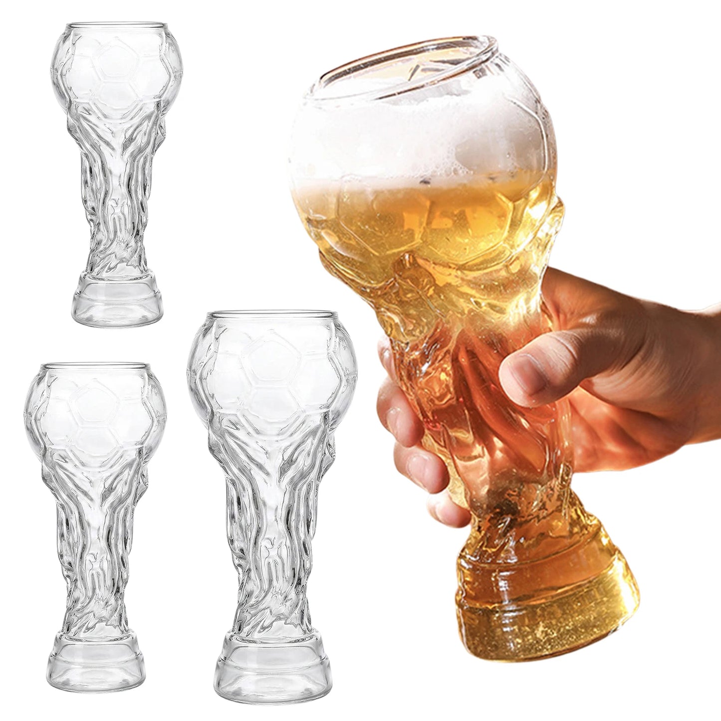 ALIILEE Trophy Football Glasses Large Capacity Sports Bar Drinkware