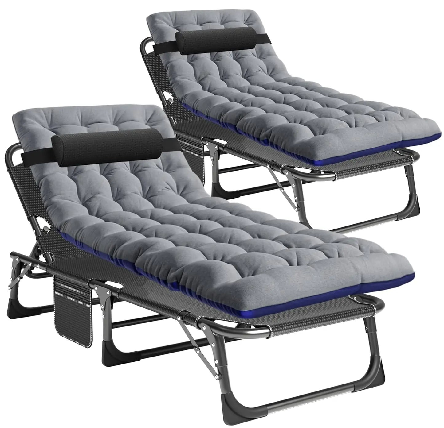 Tanning Chair Heavy Duty Folding Beach Lounger Chaise Outdoor