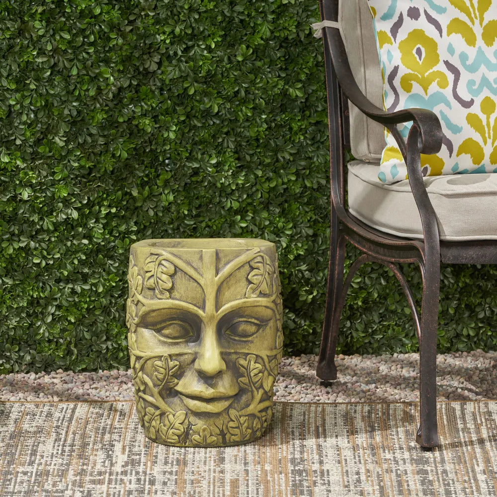 Cast Stone Planter With Intricate Carvings And Durable Construction