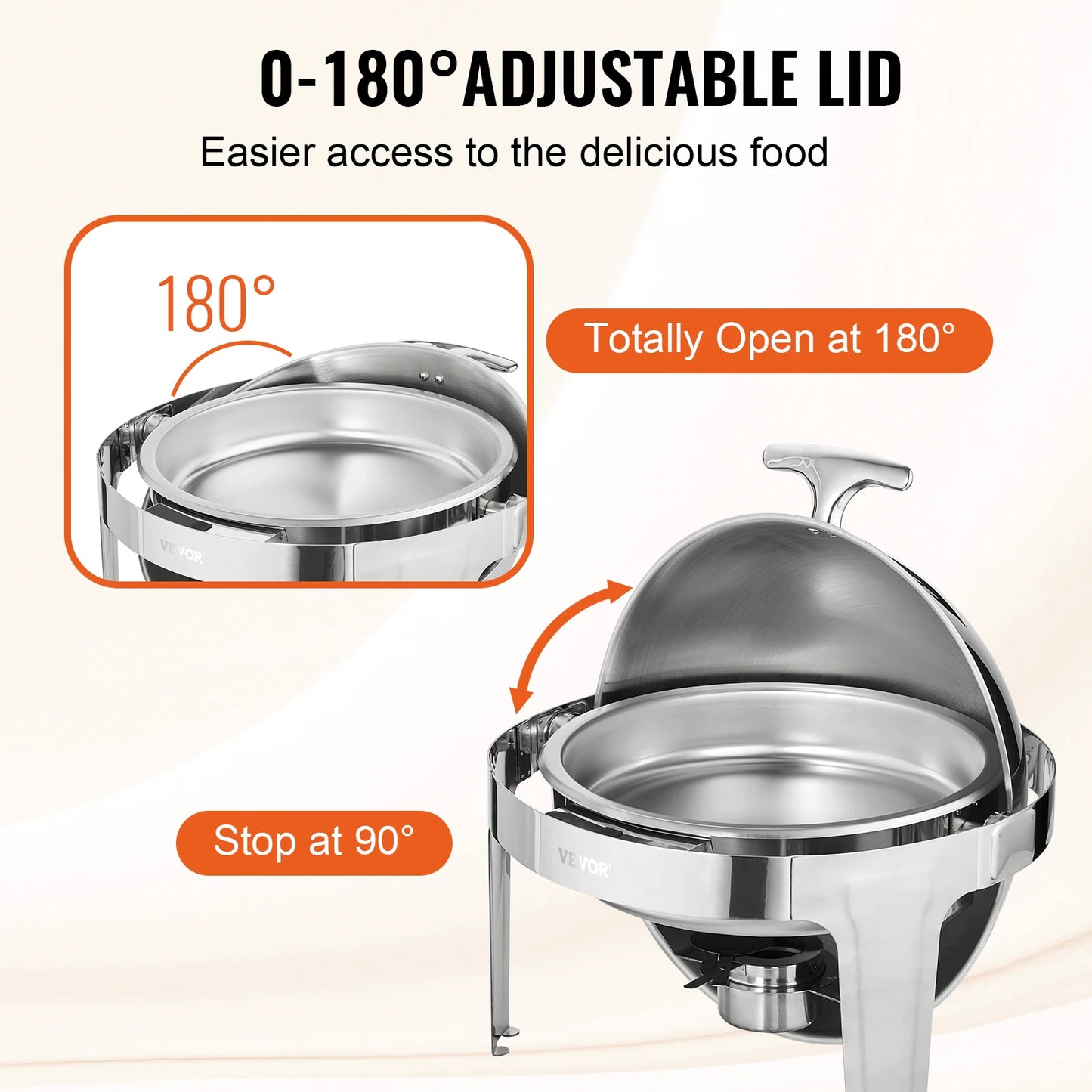 Succebuy Rolltop ChafingDish Buffet Set 6 Qt With Pans