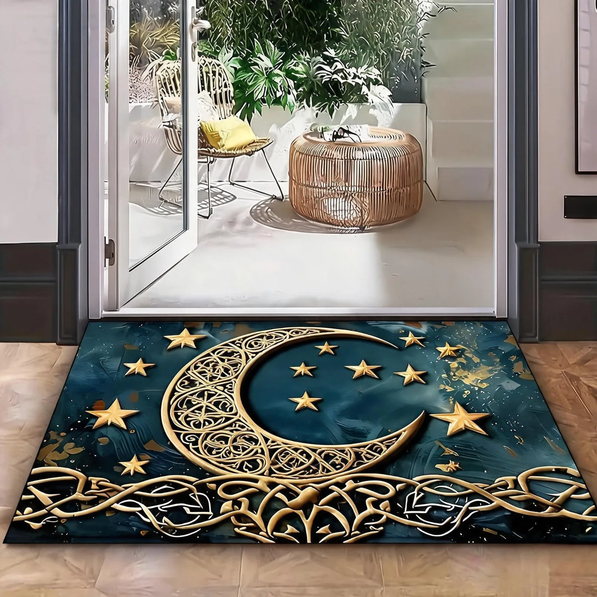Tree of Life Pattern Welcome Doormat, Crystal Velvet Fabric, Backing, 1000G/M², Rectangular Non-Slip Washable Entrance Rug for Home, Garden, Patio, Laundry, Bathroom Decoration - Hand Wash solely, Durable Multi-Purpose Outdo