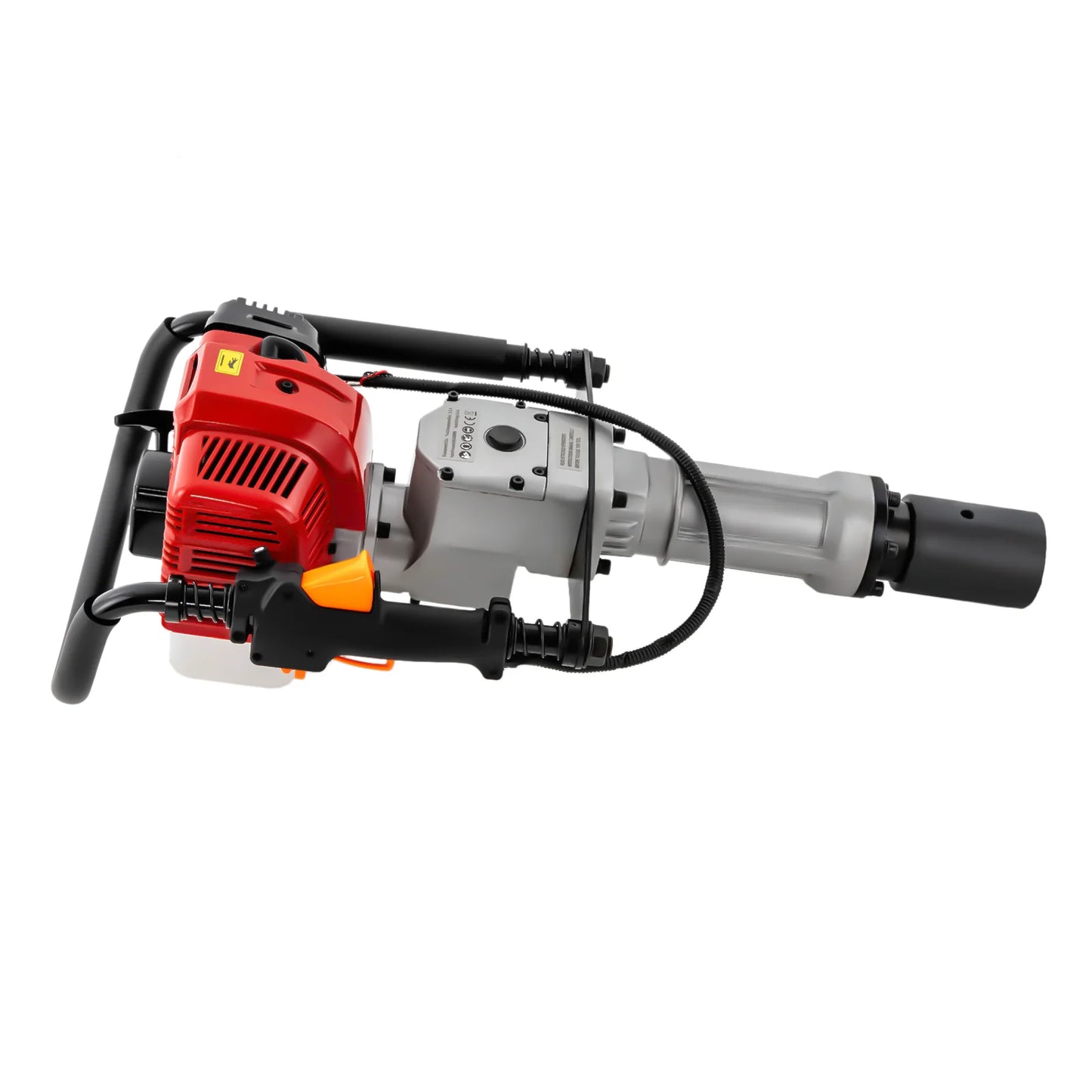 52CC 2-Stroke Gas Post Driver, 1900W Heavy Duty Pile Driver with 2 Driving Heads (55mm/70mm), Anti-Vibration Petrol Piling Tool for Fencing, Farm, Construction (1L Tank)