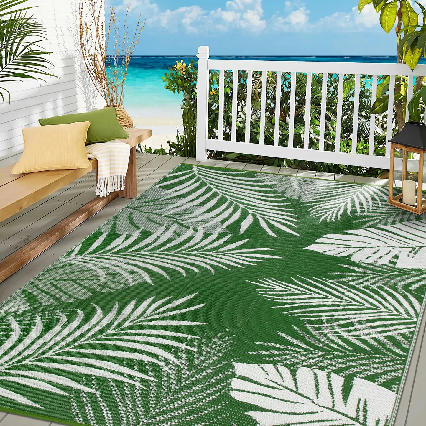 Outdoor Waterproof Recycled Polypropylene Straw Rug Patio Carpet