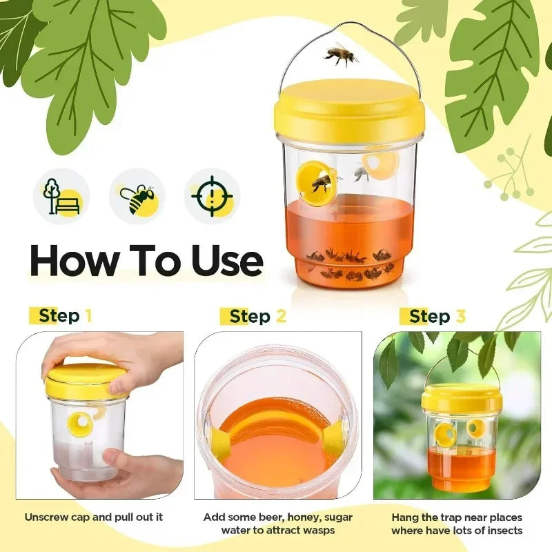3/1PCS Large Wasp Traps Waterproof Hanging Hornets Trap for Indoor Outdoor Reusable Garden Fruit Fly Catcher Pest Control Tools