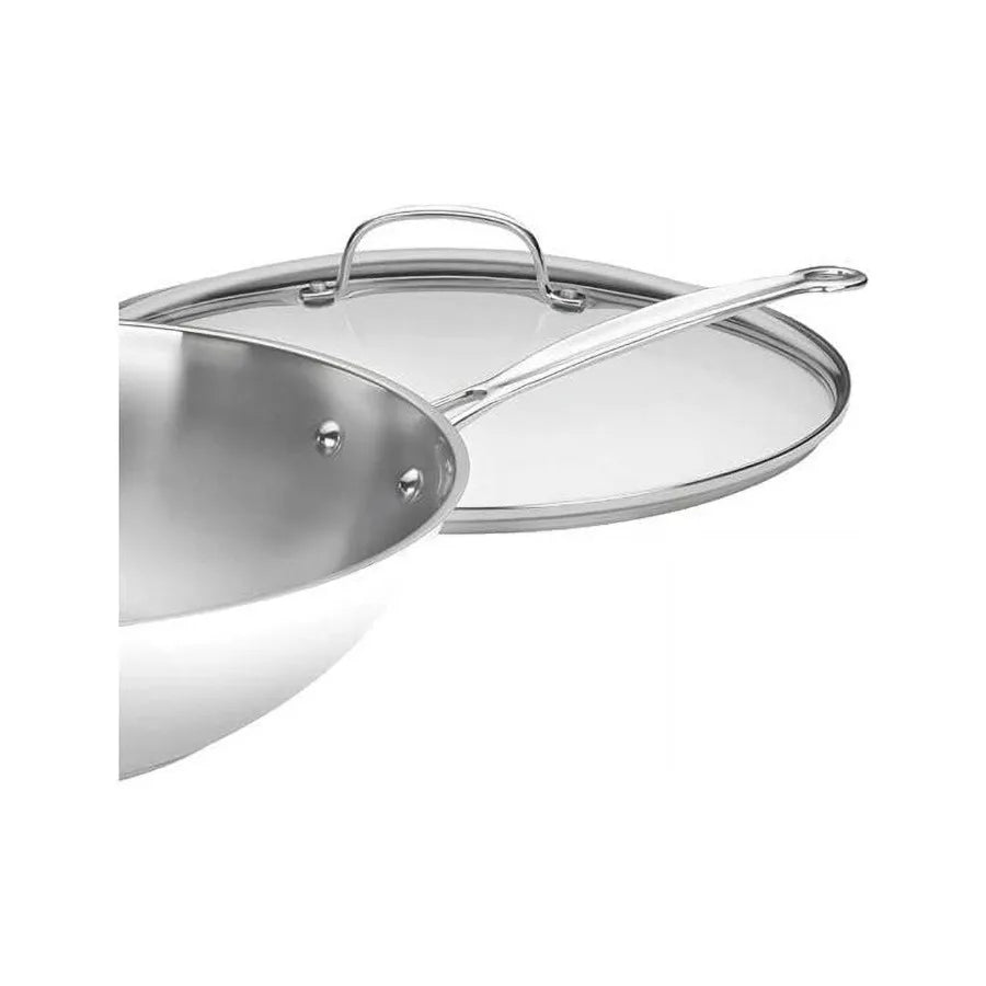 Chef's Classic Stainless Steel Stir Fry Pan With Glass Cover