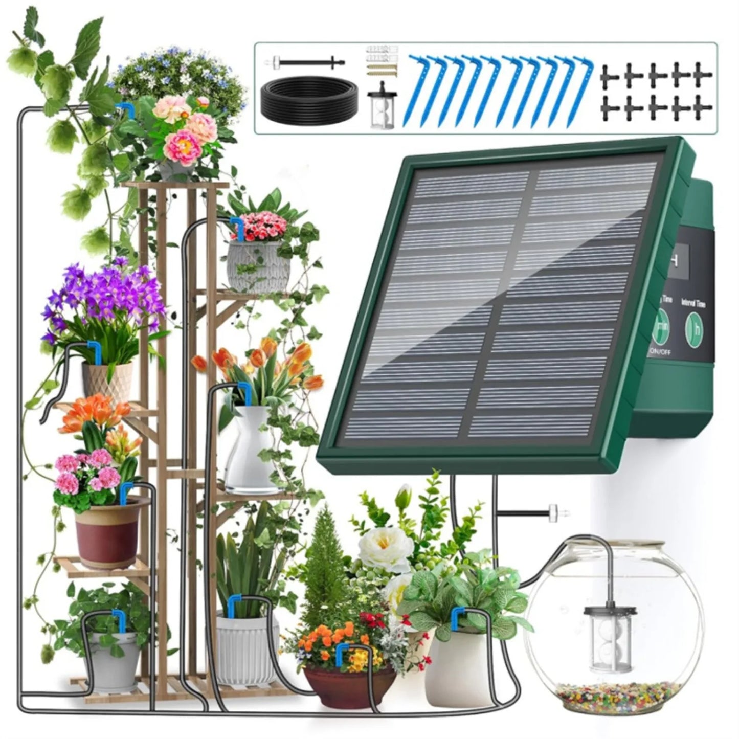 Solar Garden Irrigation System for Balcony with Automatic Drip Kit
