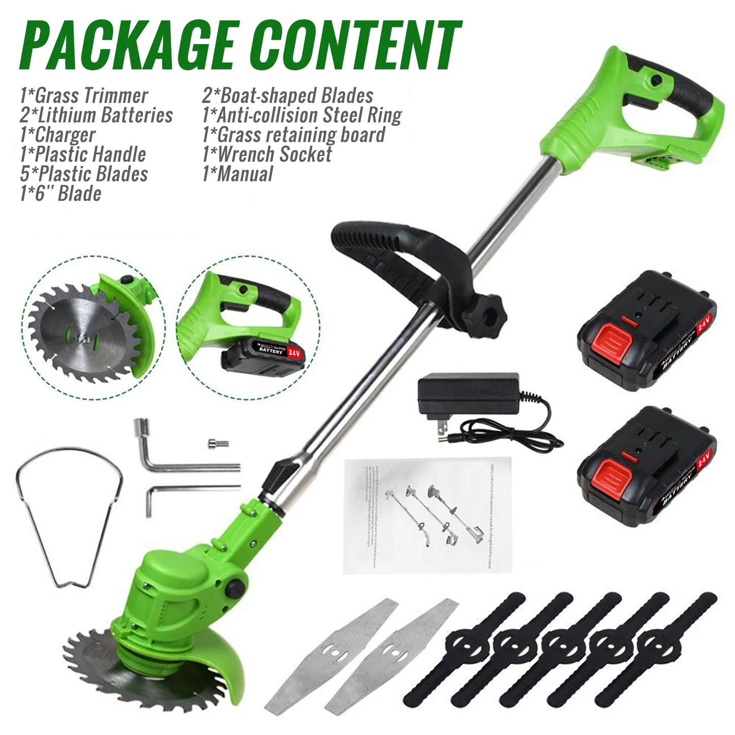 Weed Trimmer Cordless 2 In 1 Electric Lawn String Cutter
