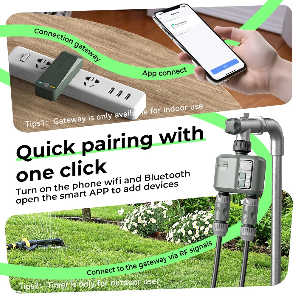 ESHICO Wireless Water Timer HCT-636 2-Zone Irrigation System