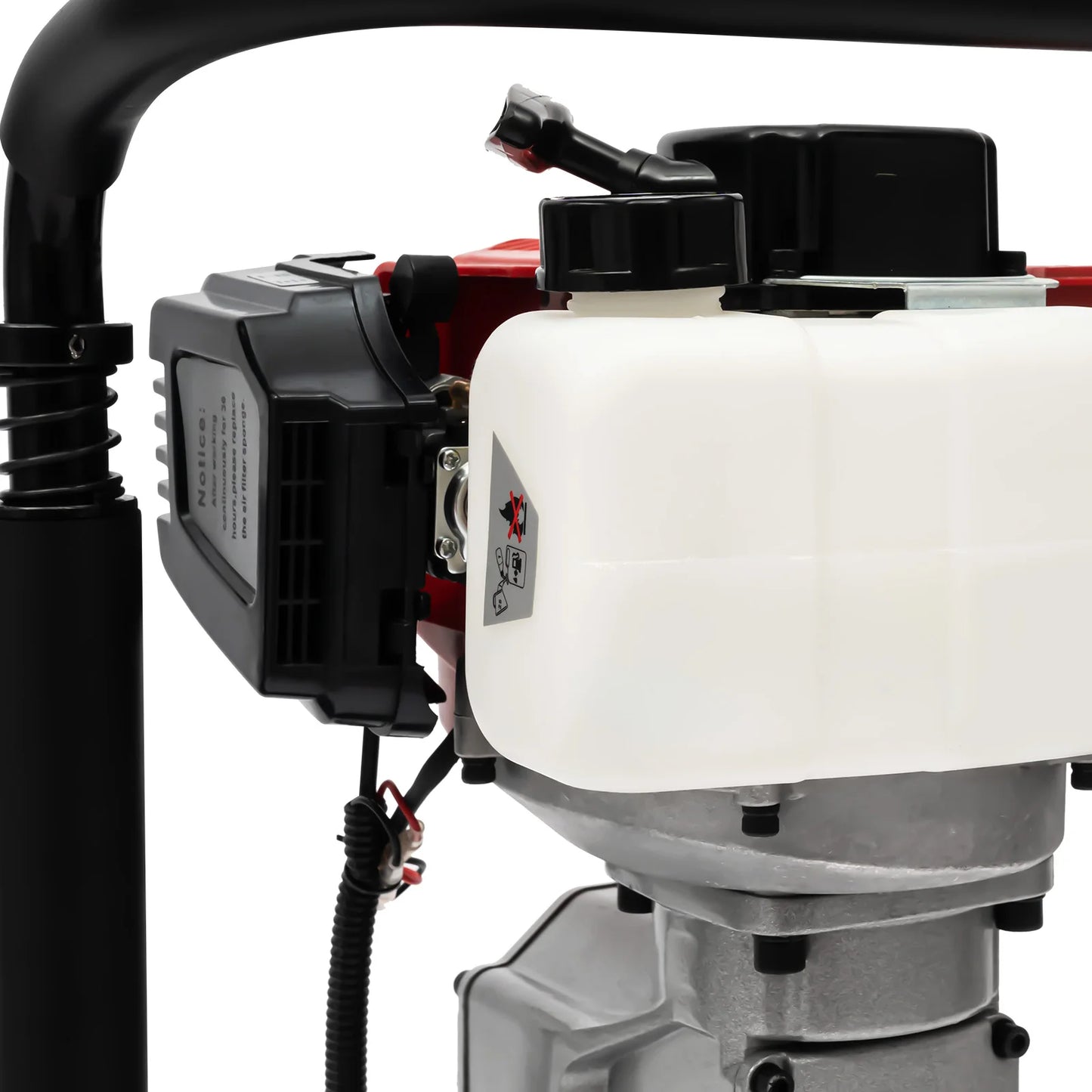 52CC 2-Stroke Gas Post Driver, 1900W Heavy Duty Pile Driver with 2 Driving Heads (55mm/70mm), Anti-Vibration Petrol Piling Tool for Fencing, Farm, Construction (1L Tank)