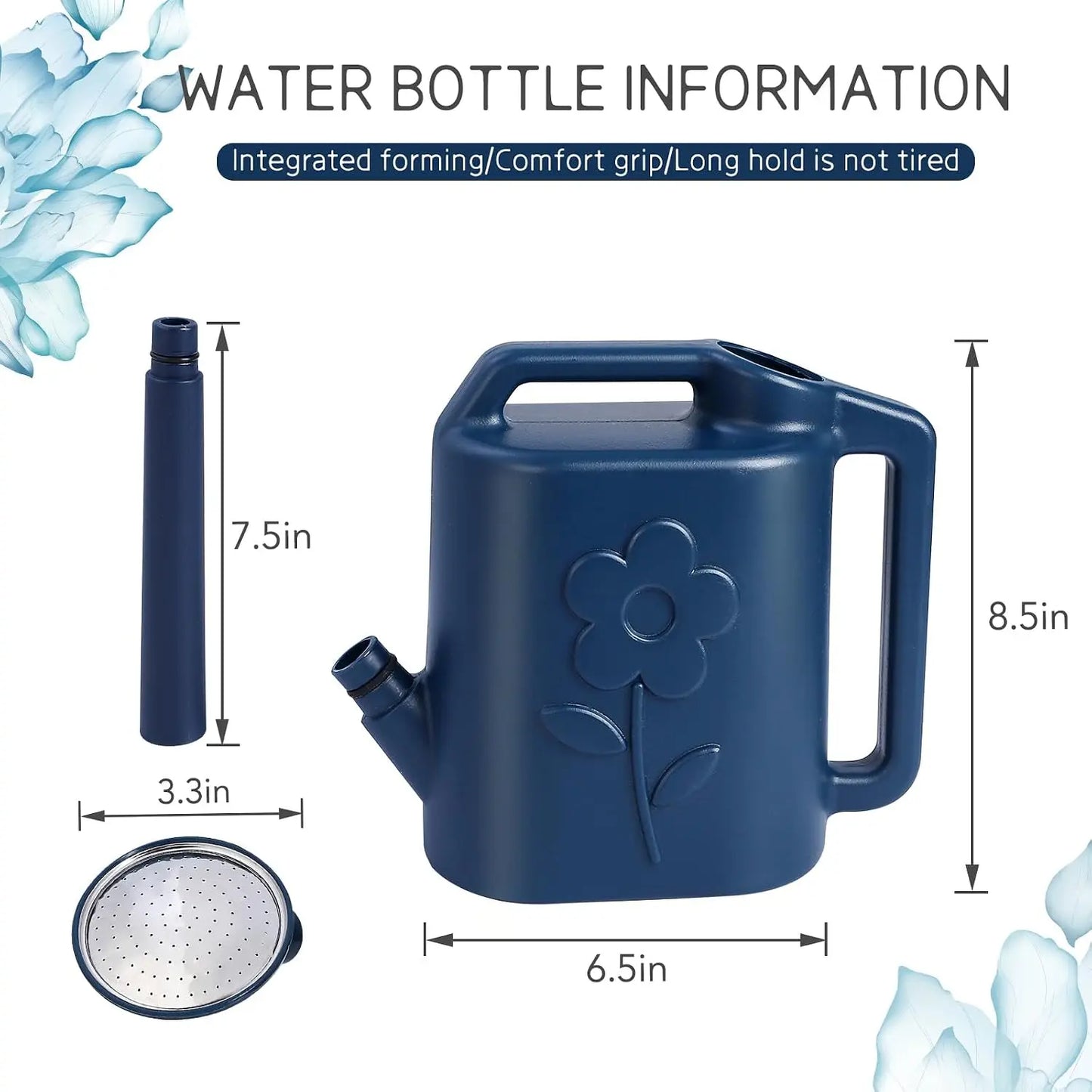2.8L Watering Can for Indoor Plants, Long Spout Garden Watering Cans with Detachable Shower Head, Large Capacity Plant Watering Pot for House Outdoor Flowers