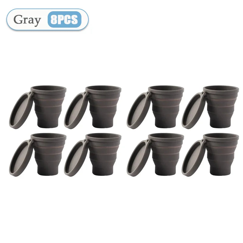 Silicone Folding Telescopic Cup With Lid For Tea And Coffee