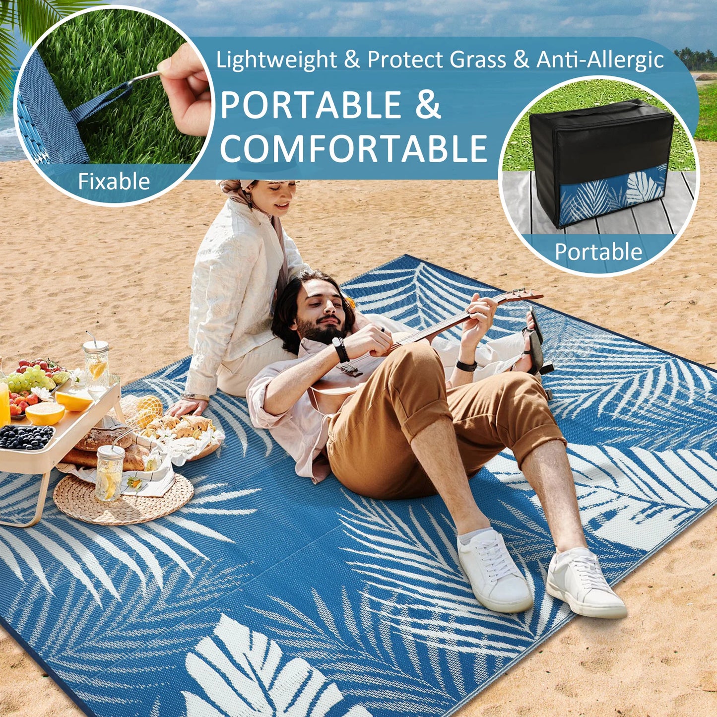Outdoor Waterproof Recycled Polypropylene Straw Rug Patio Carpet