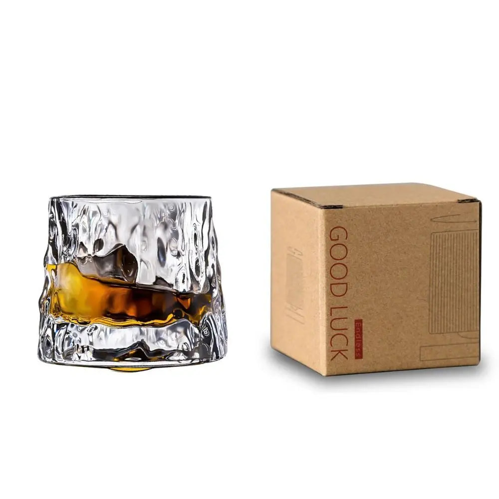 Rotating Whiskey Glass With Base 360 Degree Spin Cocktail