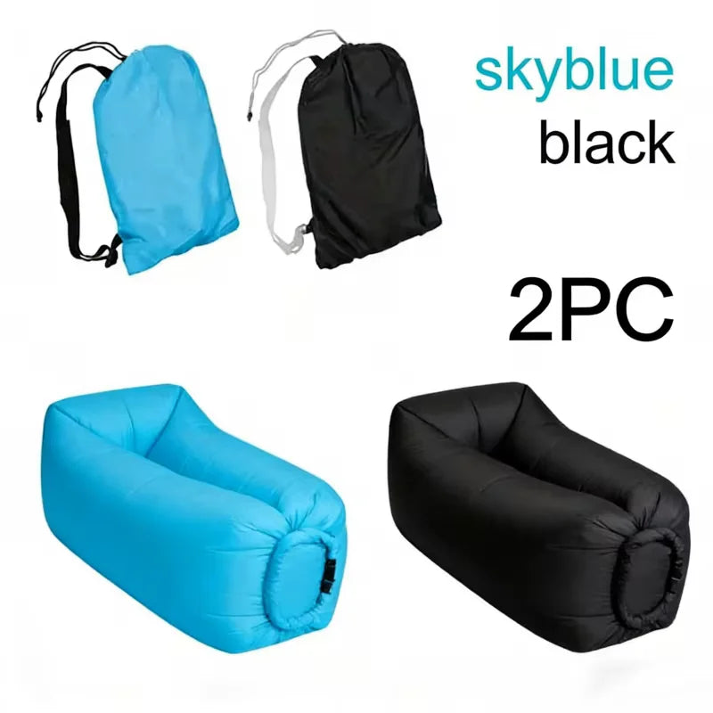 Inflatable Lounger Air Sofa Extra Thick Foldable Couch For Outdoor Camping Beach Patio Quick Inflation Home Furniture