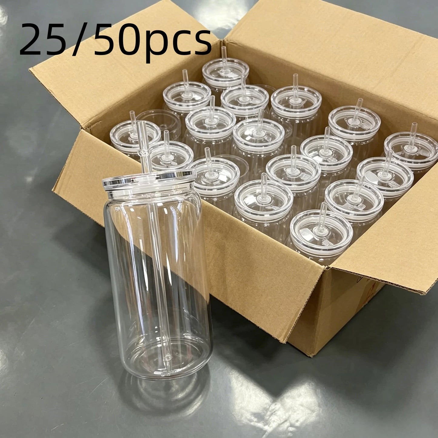 Clear Plastic Cups With Straw And Lid Reusable Portable