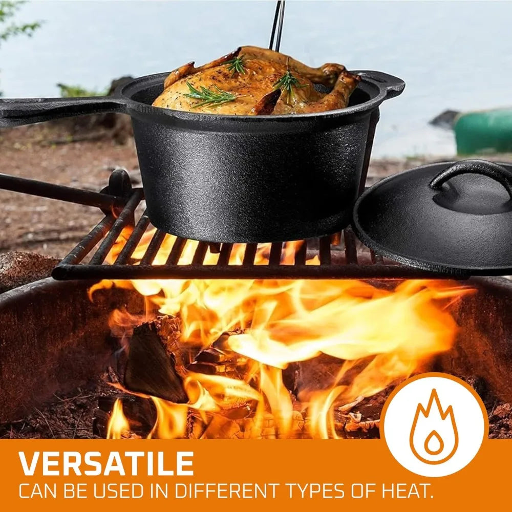 Cast Iron Camp Cook Set 7-Piece With Dutch Oven Lids