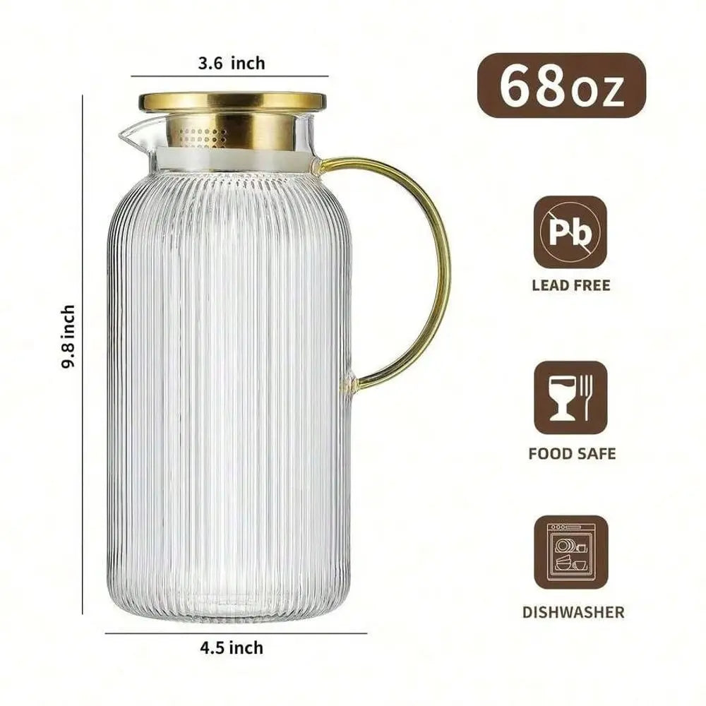 Glass Pitcher Set With Lid For Cold Brew Lemonade Today