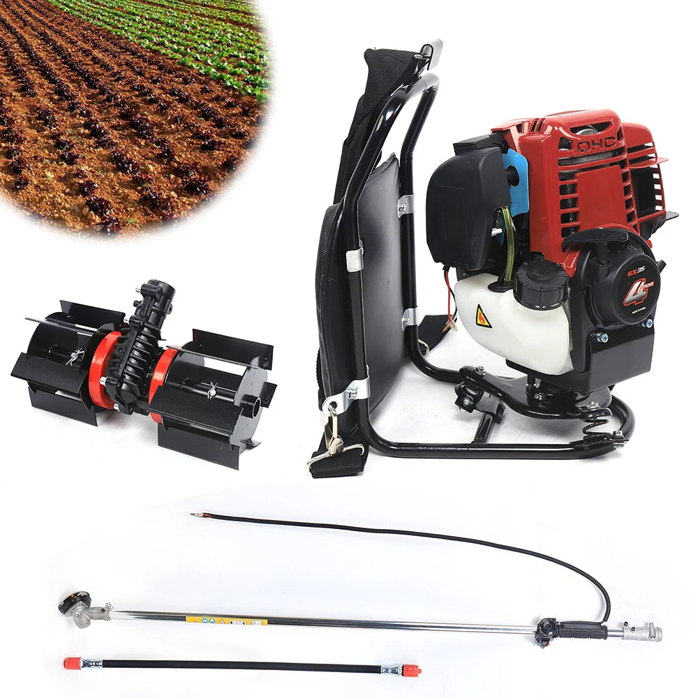 Backpack Cultivator Tiller 4-Stroke Gasoline Engine