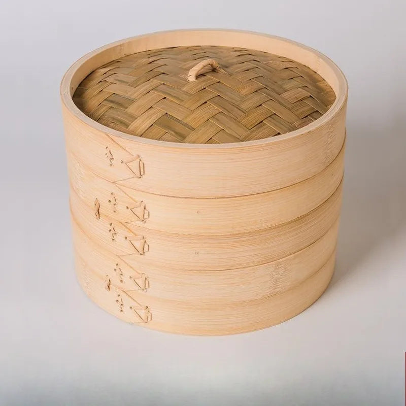 Bamboo Steamer With Lid For Dumplings And Steam Pot