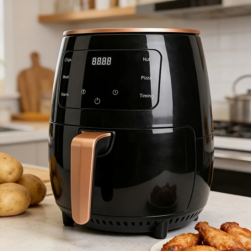 LED digital touch screen large capacity multifunctional fully automatic intelligent cooking air fryer. Temperature/time adjustment settings. Kitchen Tools - Suitable for family gatherings, braising, frying, fast food preparat
