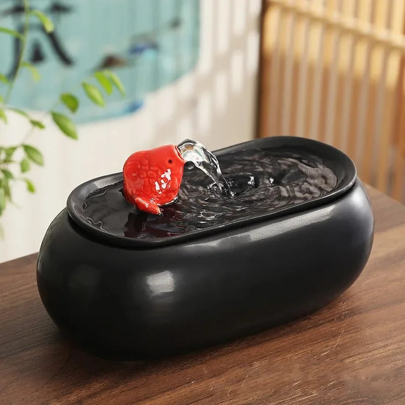 Ceramic Fountain Waterfall Vase For Meditation Office Decor