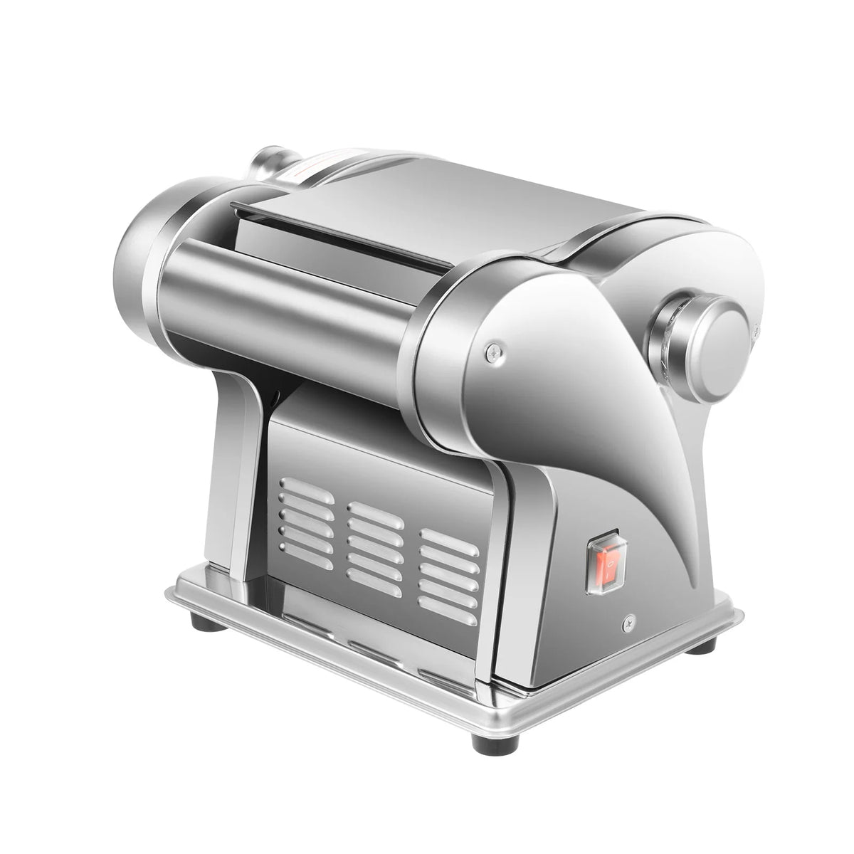 110V Stainless Steel  Electric Noodle Maker Machine, 135W Dual Blades 6 Thickness Settings Automatic Pasta Dough Roller Machine