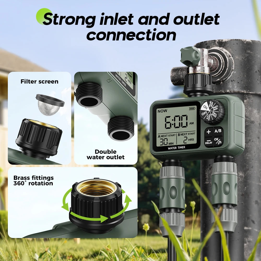 Eshico HCT-M26 2-Zone Garden Water Timer With Large LCD