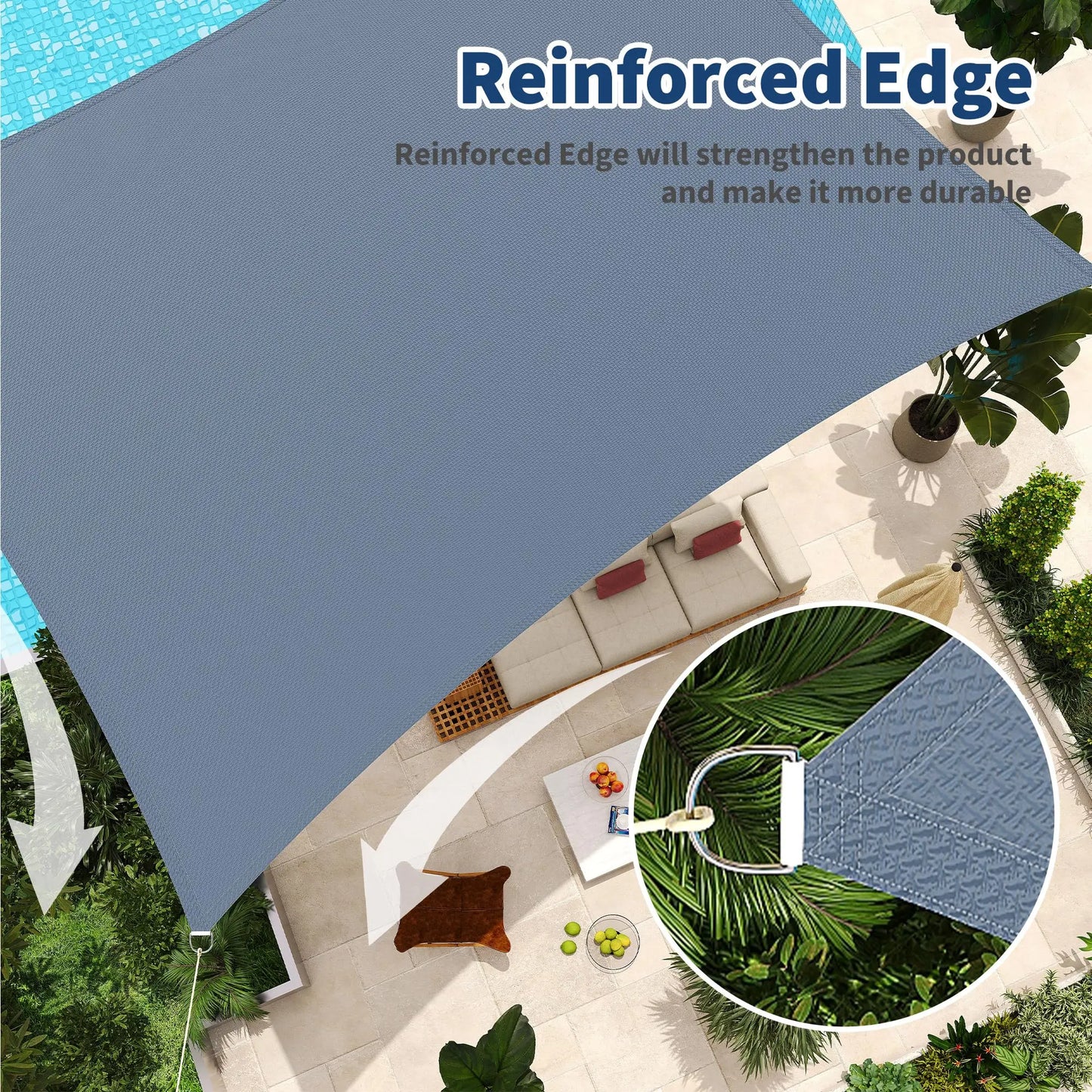 HiMISS Rectangle Sun Shade Sail UV Block Outdoor Canopy