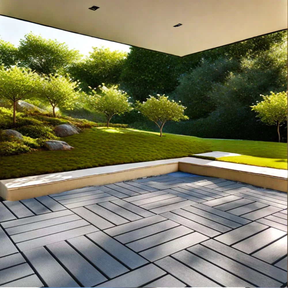 54 Pack Interlocking Plastic Deck Tiles Outdoor Waterproof