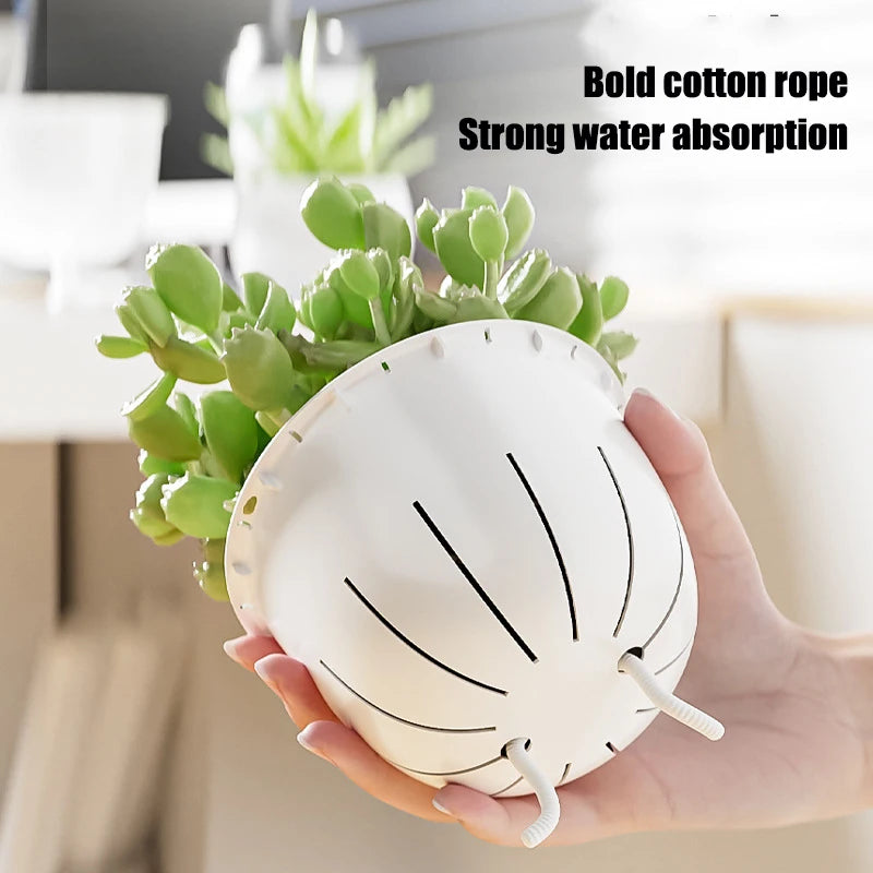 Self Watering Flowerpot With Automatic Water Absorption Dual Layer Design