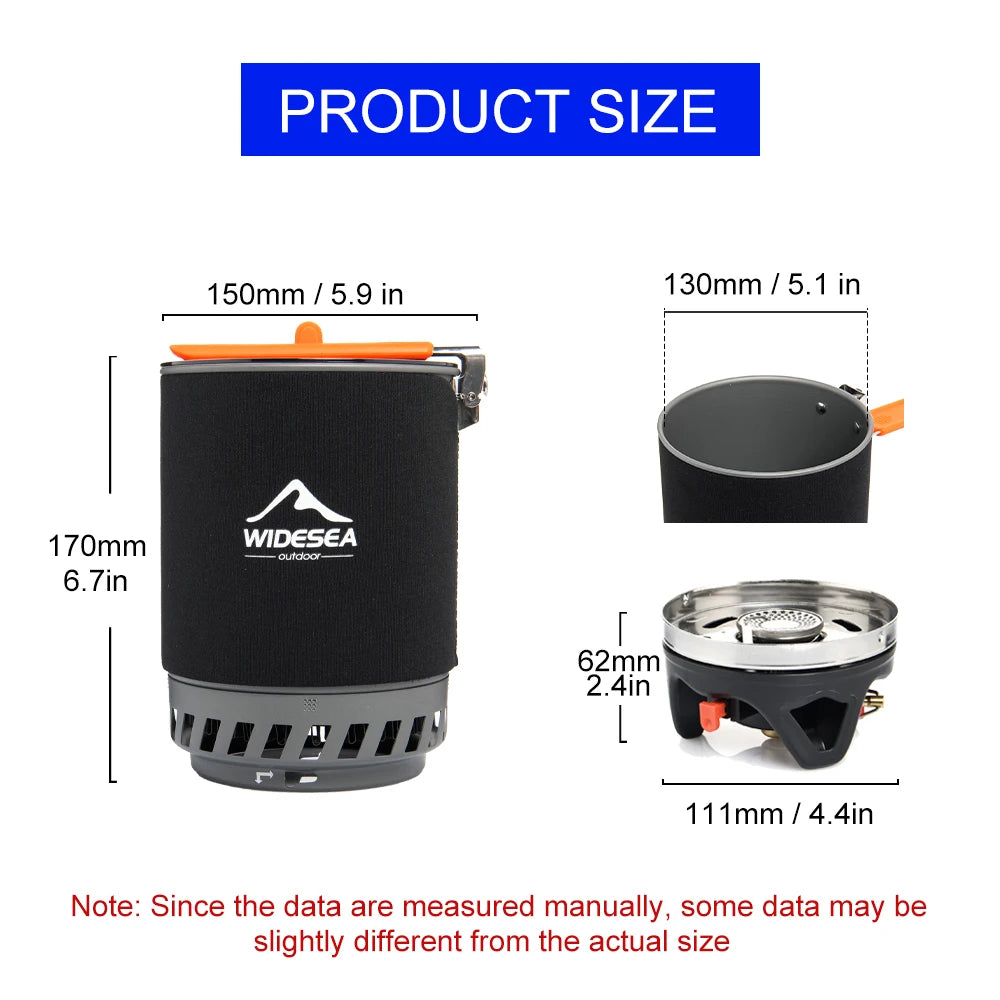 Widesea Camping Cooking System With Heat Exchanger Gas Burner
