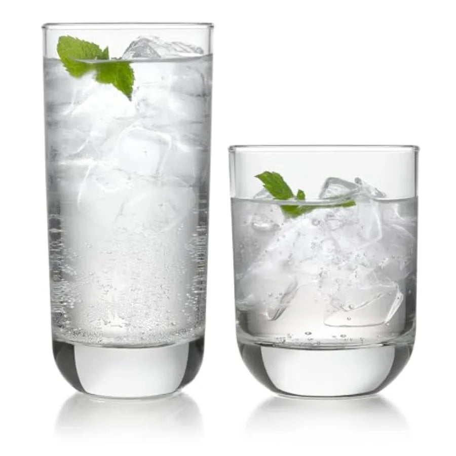 Classic Rocks And Tumbler Glass Set With Dishwasher Safe Glasses
