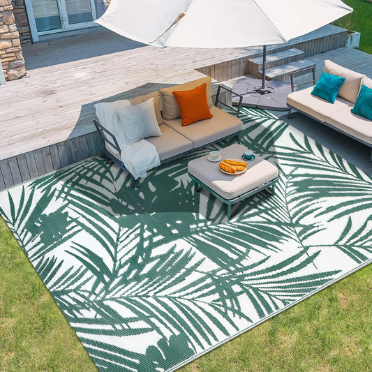 Outdoor Rugs Waterproof Reversible Patio Mat For Family Camp RV